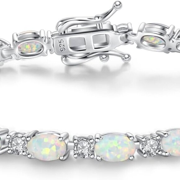 Birthstone Bracelets Sterling Silver Tennis Bracelets Charm Fine Jewelry Mother' - Picture 1 of 7